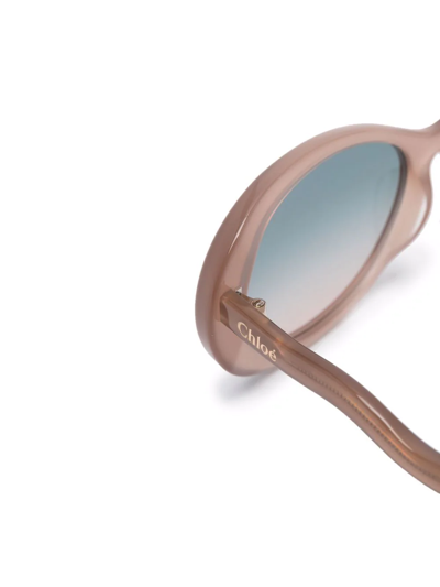 Chloé Ch0088s Oval-frame Sunglasses In Neutrals