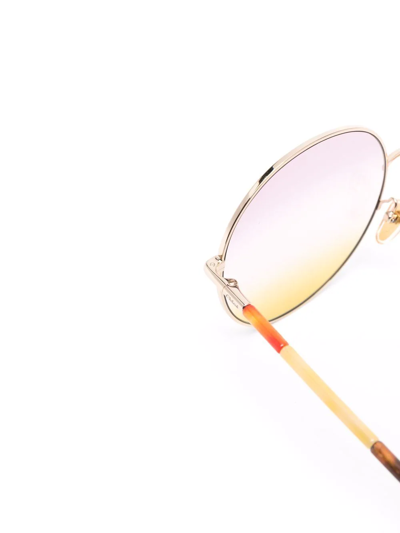 Chloé Ch0112s Round-frame Sunglasses In Gold
