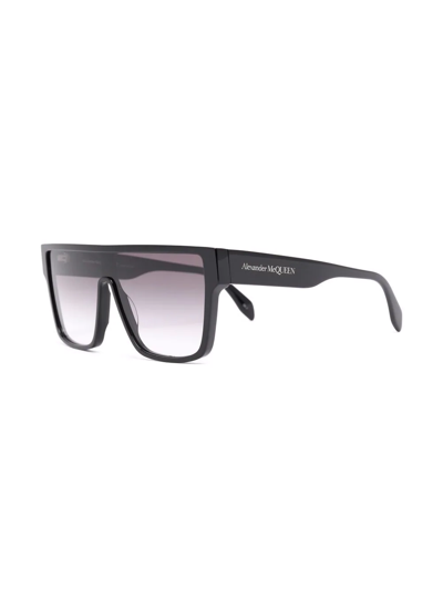 Shop Alexander Mcqueen Gradient-lenses Flat-top Sunglasses In Black