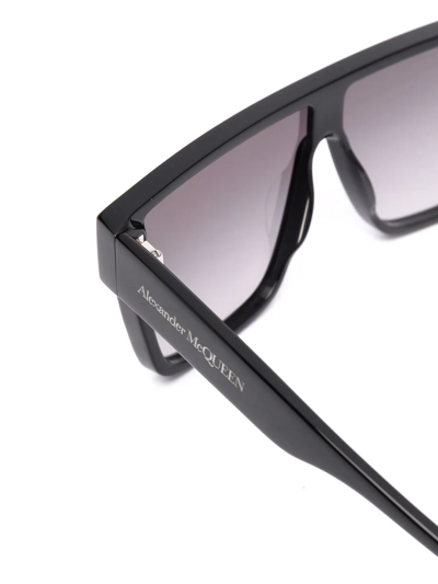 Shop Alexander Mcqueen Gradient-lenses Flat-top Sunglasses In Black