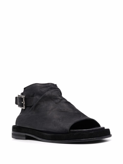 Shop Moma Buckle-fastened Leather Sandals In Black