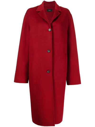Shop Joseph Oversize Wool Coat In Red