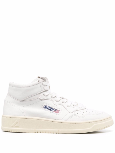 Shop Autry Medalist Logo-patch Lace-up Sneakers In White