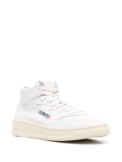 Shop Autry Medalist Logo-patch Lace-up Sneakers In White