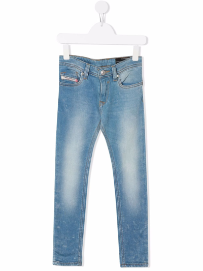 Shop Diesel Mid-rise Skinny Jeans In Blue