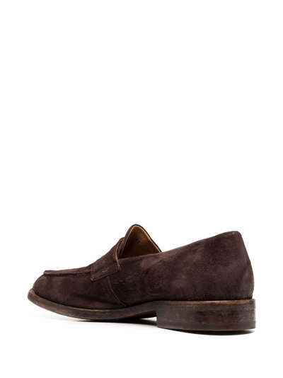 Shop Moma Penny Leather Loafers In Brown