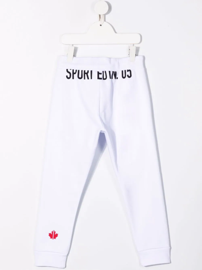 Shop Dsquared2 Logo-print Drawstring Track Pants In White