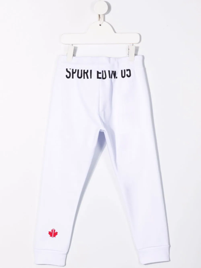 Dsquared2 Logo-print Drawstring Track Pants In White