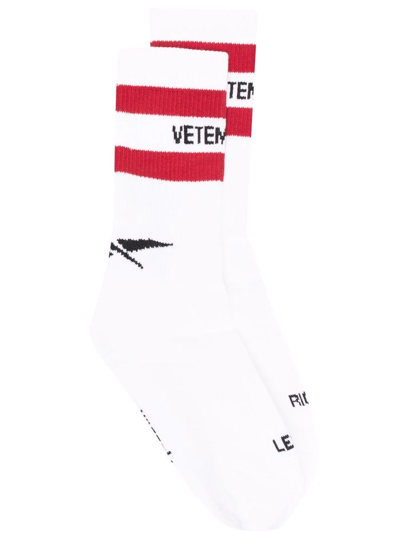 Shop Vetements X Reebok Logo-intarsia Socks In White