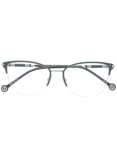 Shop Carolina Herrera Square-frame Glasses In Black