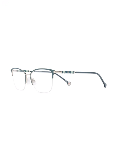 Carolina Herrera Logo-engraved Two-tone Glasses In Black