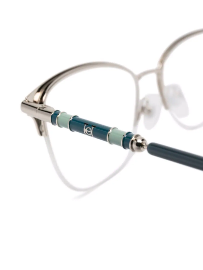 Carolina Herrera Logo-engraved Two-tone Glasses In Black