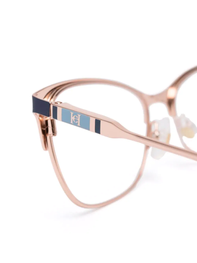 Shop Carolina Herrera Ch0074 Rectangle-frame Glasses In Blue