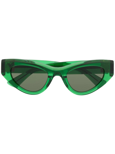 Shop Bottega Veneta Cat-eye Frame Sunglasses In Green