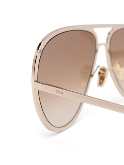 Shop Chloé Tinted Pilot-frame Sunglasses In Neutrals