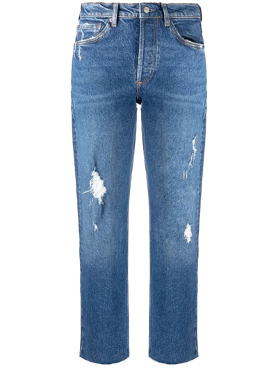 Shop Boyish Jeans Ripped-detail Denim Jeans In Blue