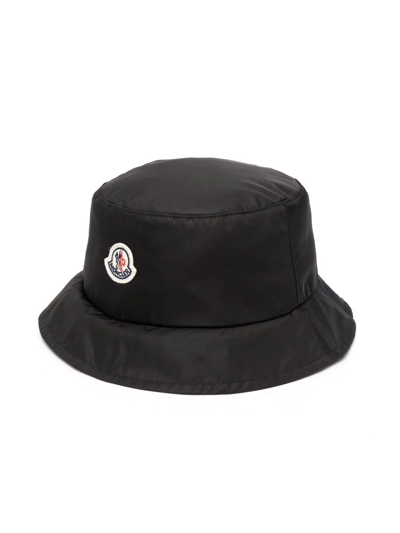 Moncler Logo-patch Bucket Hat In Black