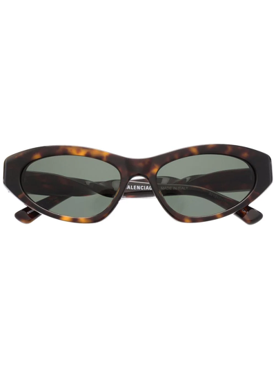 Shop Balenciaga Cat-eye Tortoiseshell Sunglasses In Brown