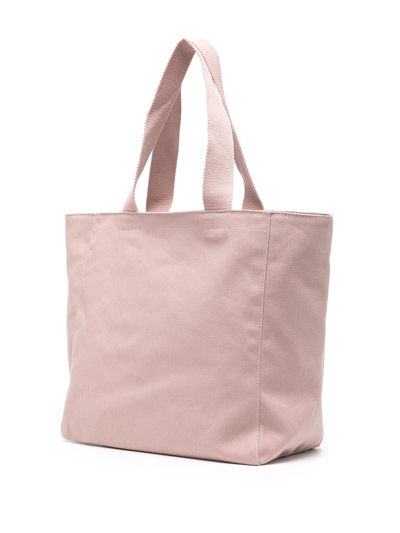 Shop Agnès B. Logo-print Cotton Tote Bag In Pink