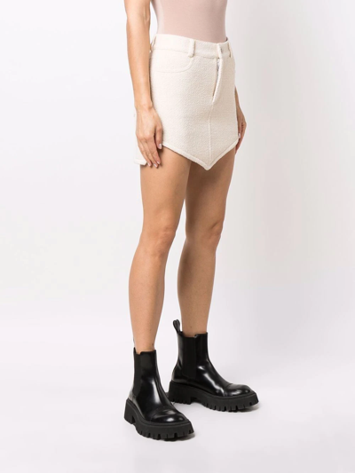 Shop Attico Dean Pointed Miniskirt In Neutrals