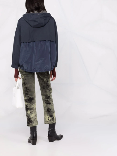 Herno Zip-up Hooded Jacket In Blue