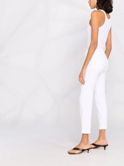 Shop 7 For All Mankind Roxanne Cropped Skinny Jeans In White