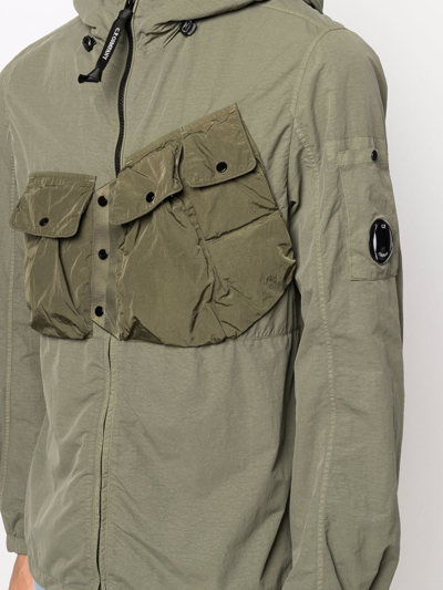 Shop C.p. Company Flatt Cargo-pocket Jacket In Green