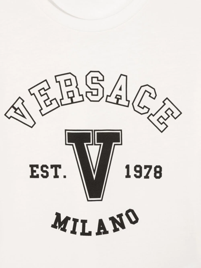 Shop Versace Logo-print T-shirt In White