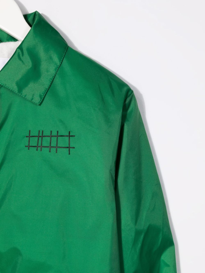 Molo Pointed-collar Button-up Padded Jacket In Green