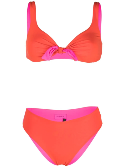 Shop Fisico Tie-front Bikini Set In Red