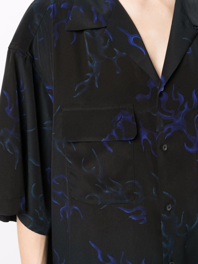 Shop Y's Abstract-print Oversized Shirt In Black