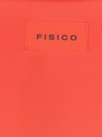 Shop Fisico Logo-print Bandeau Bikini In Red