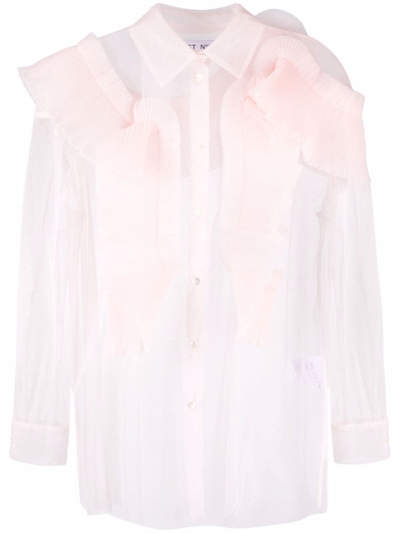 Shop Act N°1 Sheer Ruffled Shirt In Pink