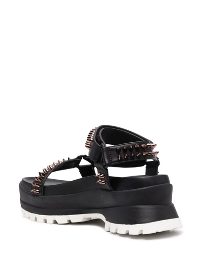 Shop Stella Mccartney 70mm Stud-embellished Platform Sandals In Black