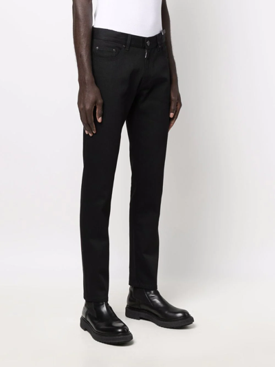 Shop Pt Torino Mid-rise Slim-fit Jeans In Black