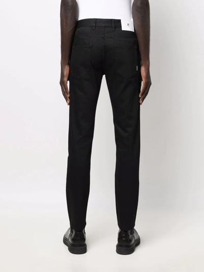 Shop Pt Torino Mid-rise Slim-fit Jeans In Black