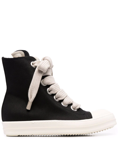 Rick Owens Drkshdw Grey Abstract High-top Sneakers In Black White