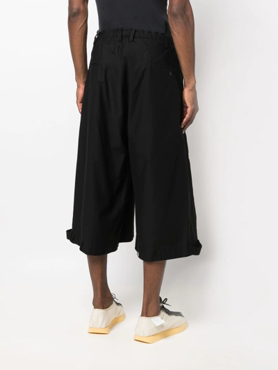 Shop Yohji Yamamoto Cropped Tailored Trousers In Black