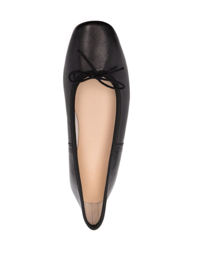 Shop Apc Leah Leather Ballerina Shoes In Black