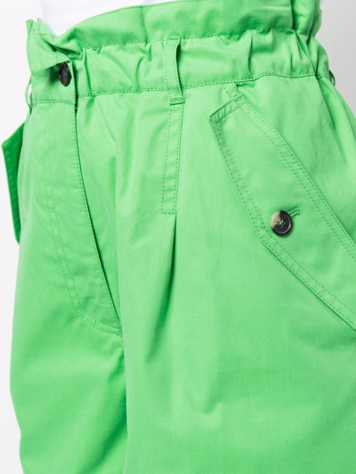 Kenzo High-waisted Elastic Waist Shorts In Green