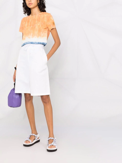 Kenzo Tie-dye T-shirt With K-tiger Patch In Orange