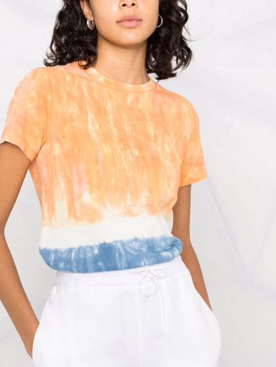 Kenzo Tie-dye T-shirt With K-tiger Patch In Orange