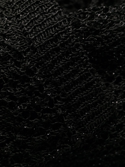 Dsquared2 Open-knit Long-sleeve Dress In Black