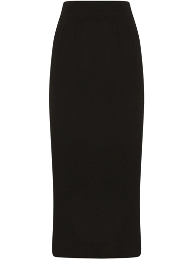 Shop Dolce & Gabbana Virgin Wool Pencil Skirt In Black