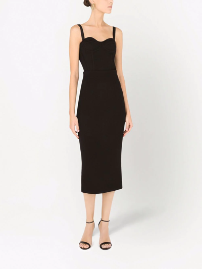 Shop Dolce & Gabbana Virgin Wool Pencil Skirt In Black
