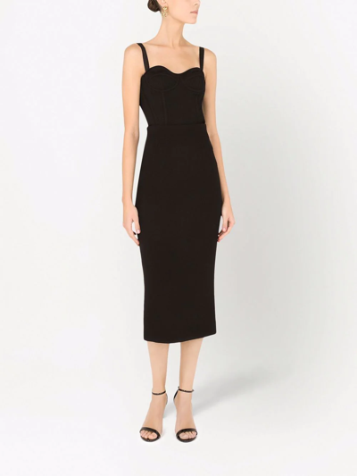 Dolce & Gabbana Tulle Calf-length Skirt In Black