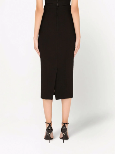 Shop Dolce & Gabbana Virgin Wool Pencil Skirt In Black