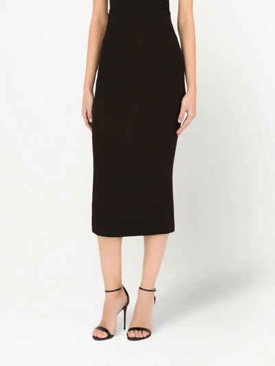 Shop Dolce & Gabbana Virgin Wool Pencil Skirt In Black