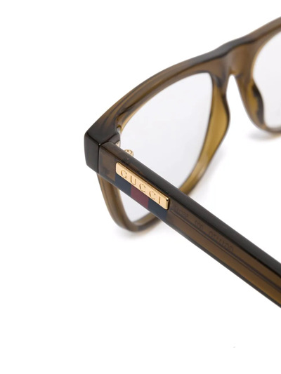 Gucci Square-frame Optical Glasses In Brown