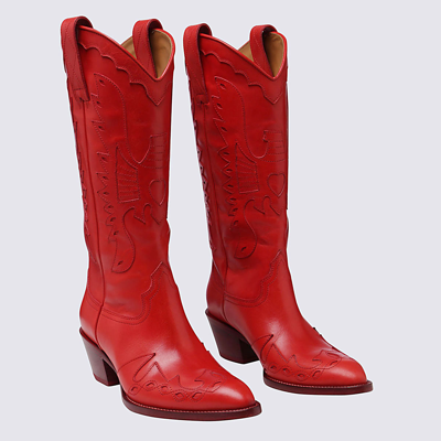 Shop Buttero Red Leather Cowboy Boots
